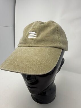 Bucket List Casual Men's Beige Baseball Cap with White Stitch Accent adjustable